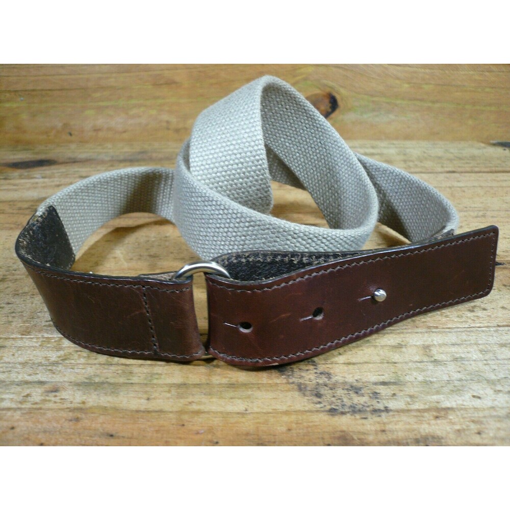 J. Crew Women's Belt M 100% Raylon & Genuine Leather Trim